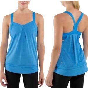 Lululemon Rest Less Tank Shelf Bra Drawstrip Waist Cornflower blue size 6